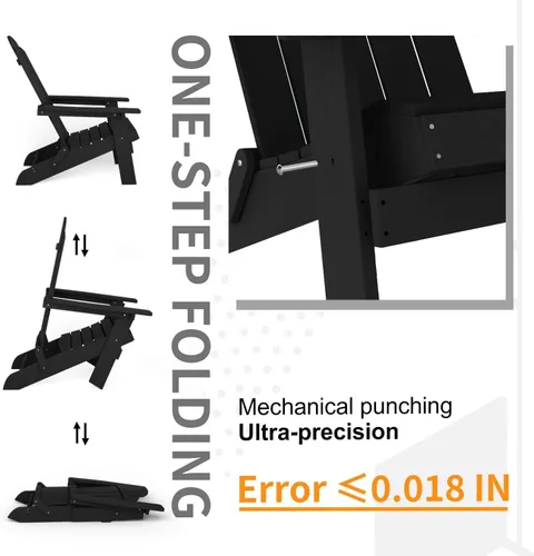 Miniatura 7 de MXIMU Folding Adirondack Chair for Outdoor: Easy Assembly and Comfortable Adirondack Chairs - Foldable Composite Fire Pit Chairs - All Weather