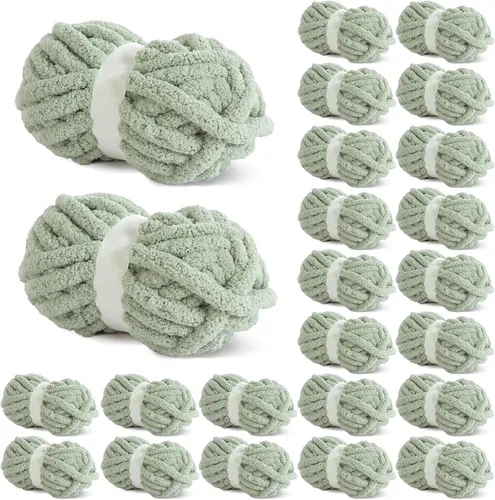 Miniatura 45 de HOMBYS Hilo de Chenille Grueso Carbón para Crochet, Hilo Grueso Espeso y Esponjoso para Tejer, Hilo Súper Grueso para Tejer Mantas a Mano, Hilo