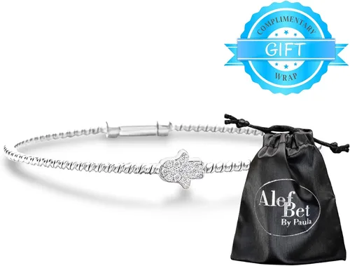 Miniatura 10 de Alef Bet by Paula Hamsa Hand Bracelet Sterling Silver for Women Worn for Protection and Abundant Blessings Beautiful Design for Everyday Wear