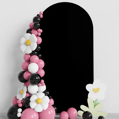 Miniatura 9 de Asee'm Cubierta de arco de boda de 6 pies, color beige, ajustada, cubierta de elastano ajustable de 2 caras, cubierta de fondo para decoración
