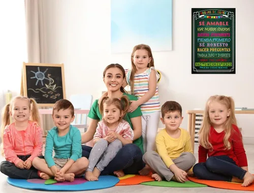 Miniatura 6 de FaCraft Póster en español para decoraciones de aula, póster motivacional en español para jardín de infantes, escuela primaria, escuela secundaria
