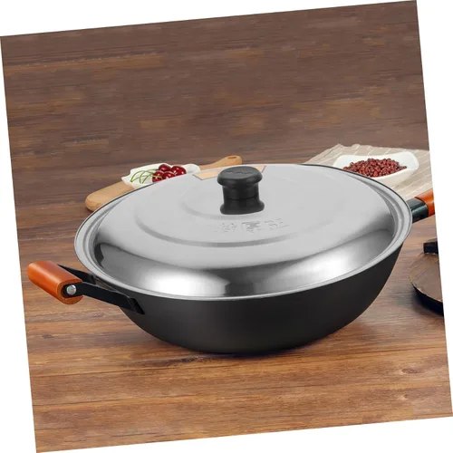 Miniatura 7 de Cabilock Tapas de sartén Tapa de olla Wok Tapa de olla: Tapa de sartén redonda de acero inoxidable con perilla Cubierta de sartén para sartén