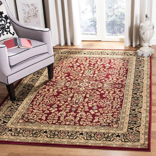 Safavieh Lyndhurst Collection, LNH214A, tapete oriental tradicional en rojo y negro, Polipropileno, Rojo/Negro