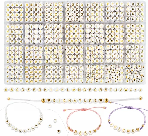 Miniatura 16 de HardyGuo - Cuentas de poni de 24 colores con letras para hacer pulseras de amistad, adecuadas para principiantes, como regalo