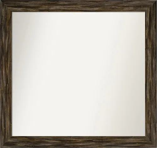 Miniatura 219 de Amanti Art Espejo de baño marrón para sobre el fregadero, 25 x 25 pulgadas, hecho a medida, espejo de tocador cuadrado marrón medio, marco de madera