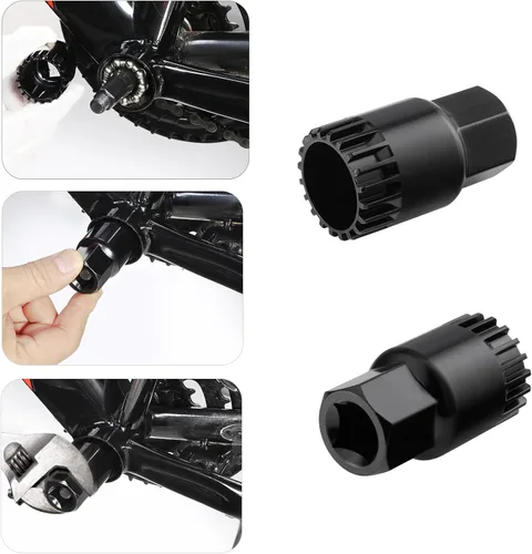 Miniatura 2 de Extractor de manivela de bicicleta Herramienta de extracción de soporte inferior de bicicleta con llave de 0.630 in Kit de herramientas