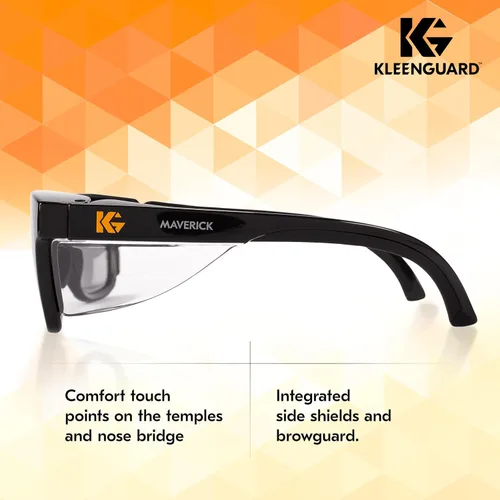 Miniatura 4 de KleenGuard™ V30 Maverick™ - Gafas de seguridad (49311), con revestimiento antivaho KleenVision™, lentes ahumadas, montura negra, gafas de sol unisex
