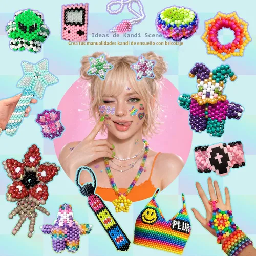 Miniatura 3 de Kit de 5 cajas para hacer pulseras, cuentas de poni, 96 colores, 3500 cuentas Kandi para pulseras con 800 cuentas de letras, pulseras de amistad