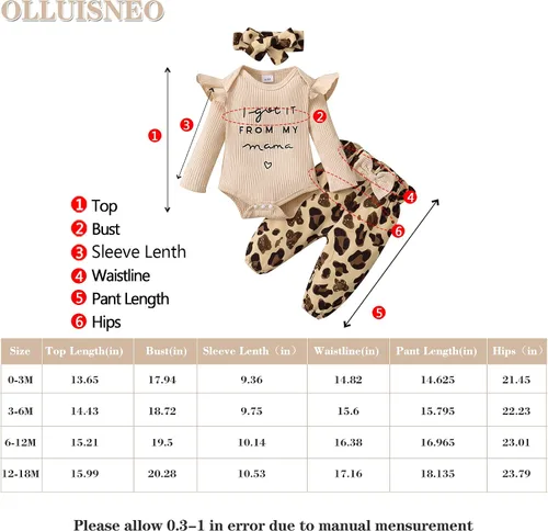 Miniatura 6 de Ropa para bebé recién nacida, conjunto de pantalones florales de manga larga para otoño e invierno