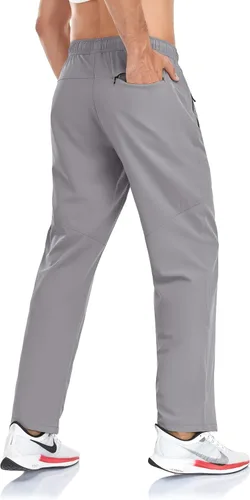 Miniatura 24 de Rapoo Pantalones ligeros para hombre con bolsillos con cremallera, secado rápido, pantalones deportivos de viaje para entrenamiento