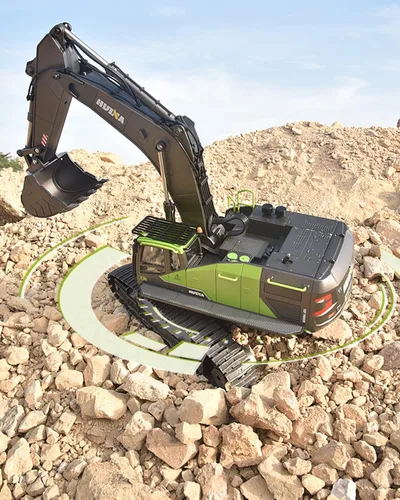 Miniatura 5 de Gemini&Genius Excavadora de juguete para niños, excavadora de vehículos de construcción para niños de 2, 3, 4, 5, 6 años, escala 1/50, excavadora a