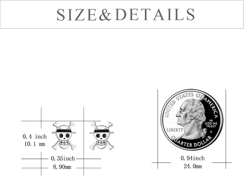 Miniatura 4 de POPLYKE Pendientes de anime de plata de ley 925 para mujer y hombre, Plata de ley, Plata de ley