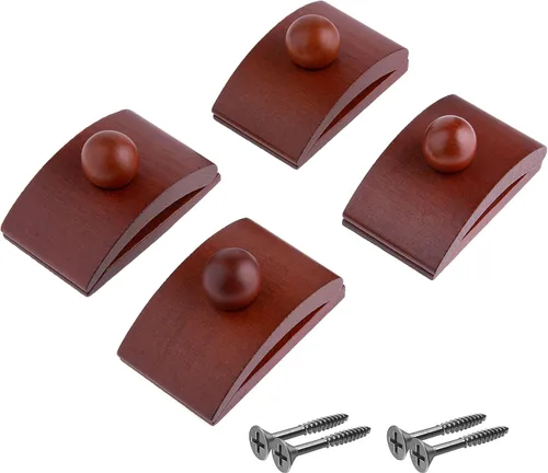 Precision Quilting Tools Abrazaderas elegantes de madera para edredón - 4 clips grandes (Oscuro) y tornillos para colgar en la pared. ¡Cuélguelos y