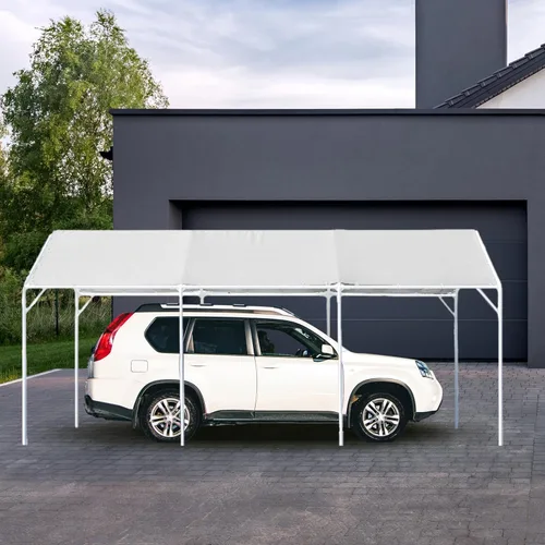 Miniatura 8 de Toldo de cochera resistente de 10 x 20 pies, impermeable, refugio de garaje, carpa de lona para automóvil, cubierta de repuesto para toldo