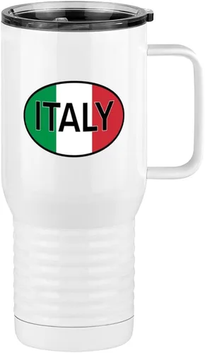 Miniatura 16 de Just So Posh Vaso de bandera de país, diferentes banderas ovaladas europeas en cada lado, taza de café de viaje con asa y tapa deslizante