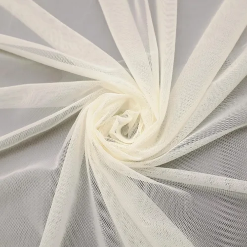 Miniatura 13 de Tela de malla elástica en 4 direcciones, malla de potencia de 5 yardas de largo, 60 pulgadas de ancho, ligera transparente (blanco hueso)
