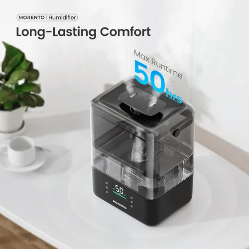 Miniatura 4 de MERONTE Humidificadores inteligentes para dormitorio, habitación grande, hogar, humidificador de llenado superior de niebla fría de 6 litros