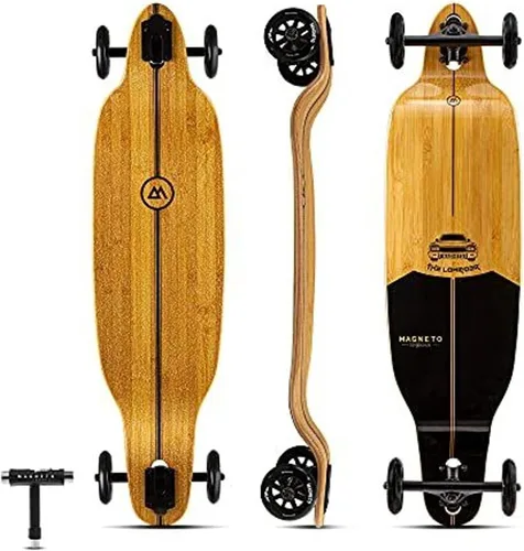 Miniatura 8 de Magneto Longboards Bamboo Longboards for Cruising, Carving, Free-Style, Downhill and Dancing (Bamboo Drop & Fiberglass Through Longboard)