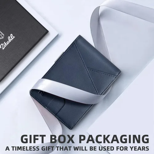Miniatura 85 de Zitahli - Billeteras delgadas RFID para hombres, billetera de cuero flexible con clip de dinero, cartera minimalista con bolsillo frontal
