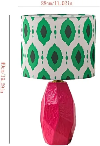 Miniatura 2 de Lamp for Desk Pink Ceramic Table Lamp Bedroom Study Bedside Lamp Retro Atmosphere Lamp Desk Lamps for Home Office