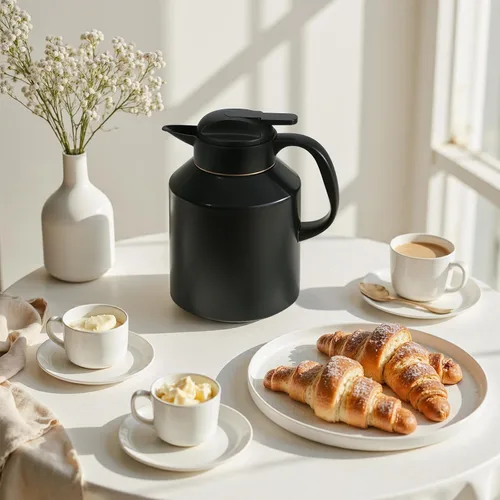 Miniatura 8 de Jarra térmica de café de 70 onzas aislada para mantener el calor y el frío, cafetera térmica de acero inoxidable para café, té, agua para fiestas