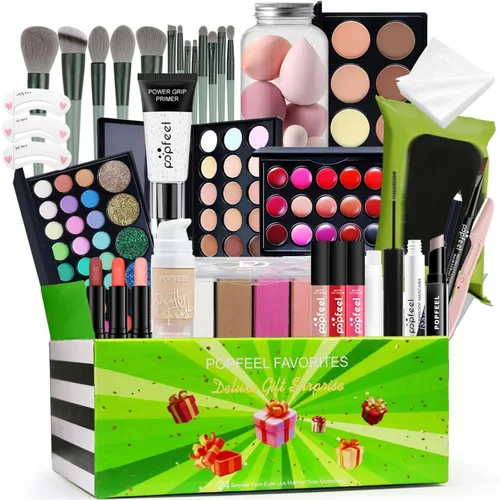 Miniatura 8 de Caja de maquillaje, regalo surtido sorpresa para festivales con productos de maquillaje profesional, juego de cosméticos para fiestas, para mujeres