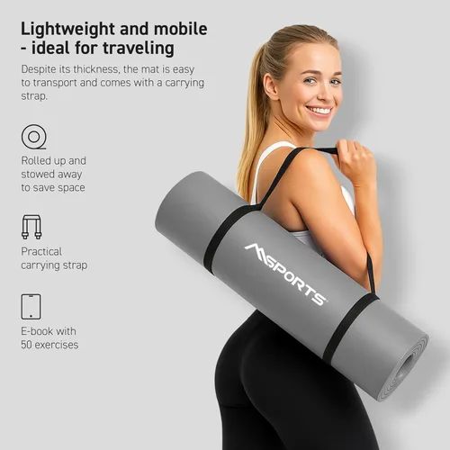 Miniatura 3 de MSPORTS Esterilla de yoga premium antideslizante gruesa – Esterilla de ejercicios extra cómoda para entrenamientos en casa, pilates, estiramiento