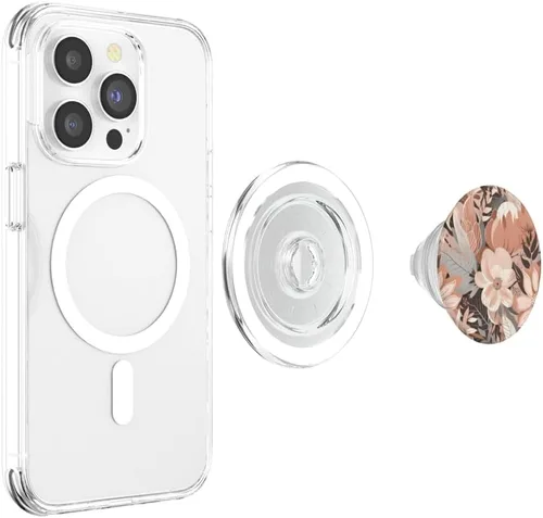 Miniatura 4 de PopSockets MagSafe PopGrip con estampado floral neutro y bohemio para iPhone