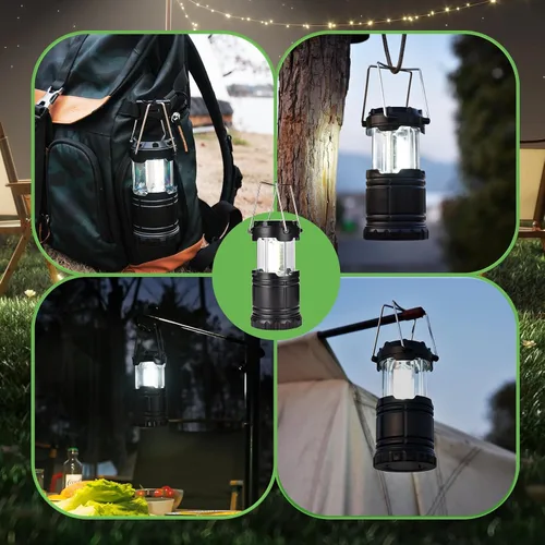 Miniatura 6 de KPKJOO Farol plegable para campamento, faroles LED superbrillantes que funcionan con pilas, para cortes de energía, emergencias en interiores