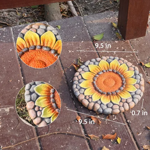 Miniatura 6 de Piedras decorativas de girasol para jardín al aire libre – Adoquines para sendero exterior, piedras de jardín, piedras decorativas para jardín al
