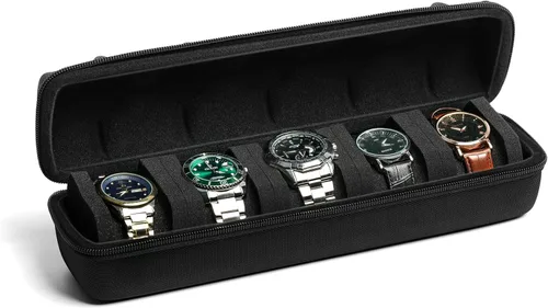 Miniatura 8 de Estuche de viaje único para reloj duro, Caja organizadora de exhibición enrollable para reloj inteligente deportivo de hombre con almohadilla