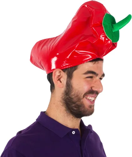 Funny Party Hats Sombrero de pimienta roja - Sombreros de fiesta del Cinco de Mayo para adultos - Sombreros novedosos