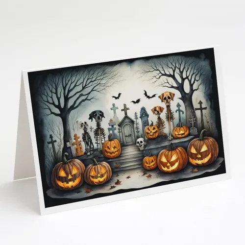 Miniatura 61 de Caroline's Treasures DAC2223GCA7P - Tarjetas de felicitación y sobres de Halloween espeluznantes de gato negro, paquete de 8 tarjetas en blanco