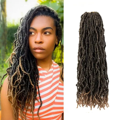 Miniatura 15 de Umylar - Paquetes de 7 rastas sintéticas de ganchillo de 24 pulgadas / 61 cm., extensiones de rastas suaves de diosa, cabello sintético de ganchillo