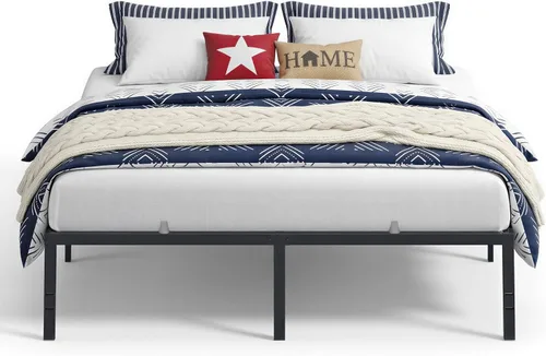 Miniatura 15 de VASAGLE Base de cama de metal tamaño individual de 14 pulgadas de alto, capacidad de peso de 550 libras, no necesita somier, con almacenamiento