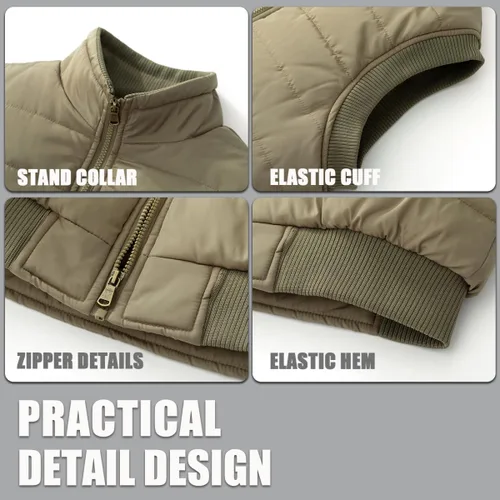 Miniatura 34 de Msmsse Chalecos de invierno para hombre, con forro polar, acolchado, casual, sin mangas