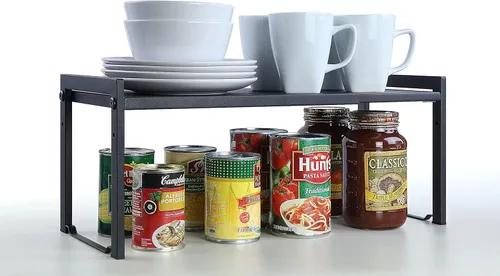 SunnyPoint Estante de almacenamiento expandible para gabinete, estante organizador de especias de almacenamiento de mesa (M - 15.1 ~ 25.78 pulgadas