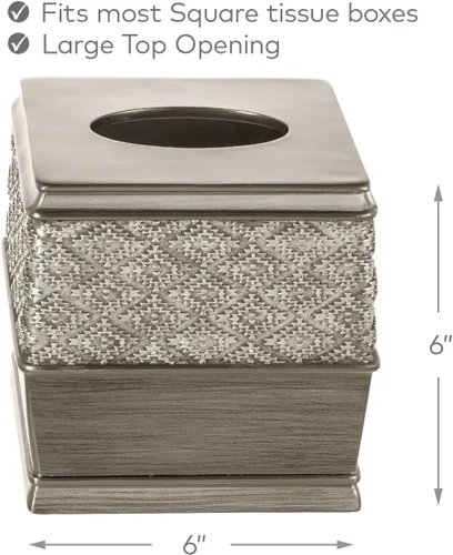 Miniatura 4 de Creative Scents Dublin Silver - Juego completo de accesorios de baño, juego de baño de 6 piezas de plata cepillada: escobilla de inodoro y soporte