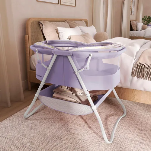 Miniatura 8 de Dream On Me Karley Moisés, Moisés de Viaje Ligero para Bebé Ganador de Premio, Cuna Plegable para Dormir al Lado de la Cama, Doble Toldo Ajustable