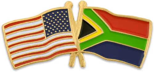Miniatura 100 de PinMart Pin de solapa esmaltado con bandera de la amistad cruzada de Estados Unidos y el mundo