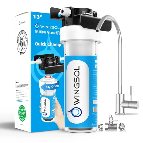 Miniatura 11 de WINGSOL Filtro de agua para grifo de fregadero, reduce el cloro/PFAS/PFOA/PFOS/Olor/Sedimento, NSF/ANSI 42 y 53 Mejora el sabor, Indicación EZ