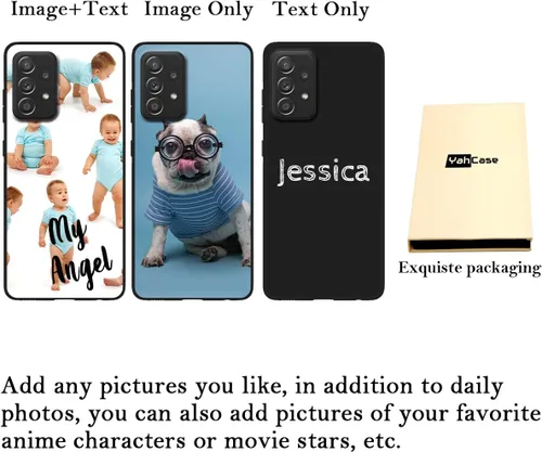 Miniatura 2 de Funda personalizada para Samsung Galaxy A53 5G, funda protectora de poliuretano termoplástico suave contra arañazos, color negro