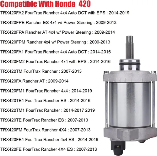 Miniatura 3 de MINSTAR Motor de arranque compatible con Honda ATV TRX420FA /FE/TE/FM/TM/FPE/FPM, TRX500FE (1,2) /FM(1,2,5,6,7) /FPE/FPM/FA (5,6,7), SXS500M2