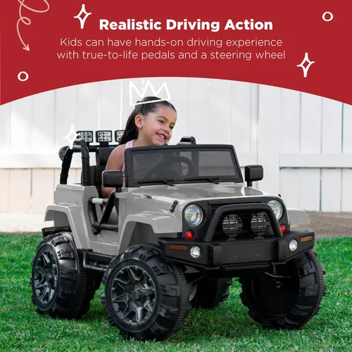 Miniatura 2 de Best Choice Products Camión de paseo para niños de 12 V, auto de juguete a batería con suspensión de resorte, control remoto, 3 velocidades, luces