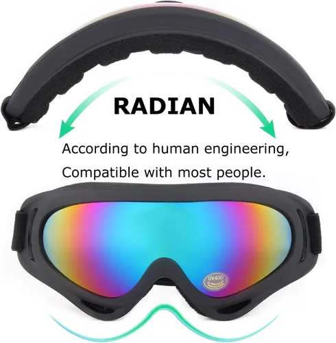 Miniatura 2 de Gafas de esquí, paquete de 3 gafas de nieve para hombres, mujeres, niños y jóvenes, protección UV400 para esquí y snowboard Multicolor/Amarillo/Tawny
