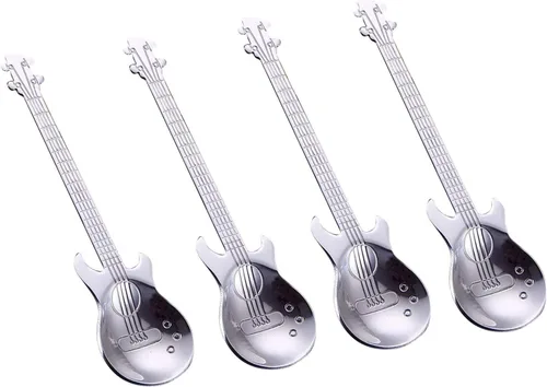 Miniatura 7 de COMIART - Cucharas de té de acero inoxidable 18/10 de 4.7 pulgadas, para mezclar guitarra, café, té, saludable, elegante, multifuncional, para café