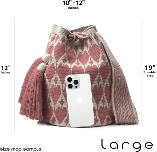 Miniatura 5 de WYOU Designer Collection, Handwoven Hobo Bucket Bag in Wayuu Crochet
