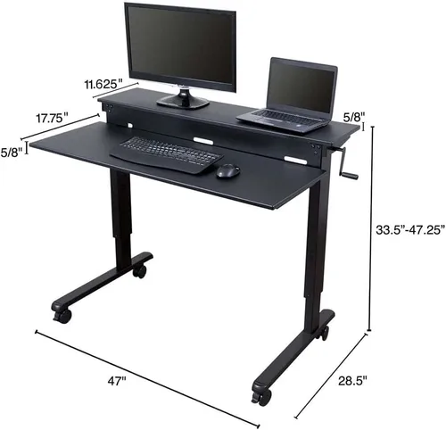 Miniatura 3 de DESK STORE - Escritorio para computadora ajustable para estar sentado o parado