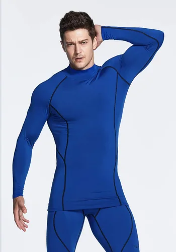 Miniatura 5 de TSLA - paquete de 1 o 2 camisas térmicas de compresión de manga larga para hombre cuello alto falsocuello de tortuga para deportes invierno