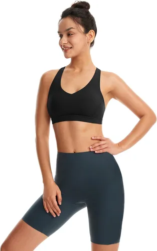 Miniatura 4 de Sujetadores deportivos acolchados para mujer, brasier deportivo sexy de línea larga entrecruzada, brasier deportivo de soporte medio con tirantes